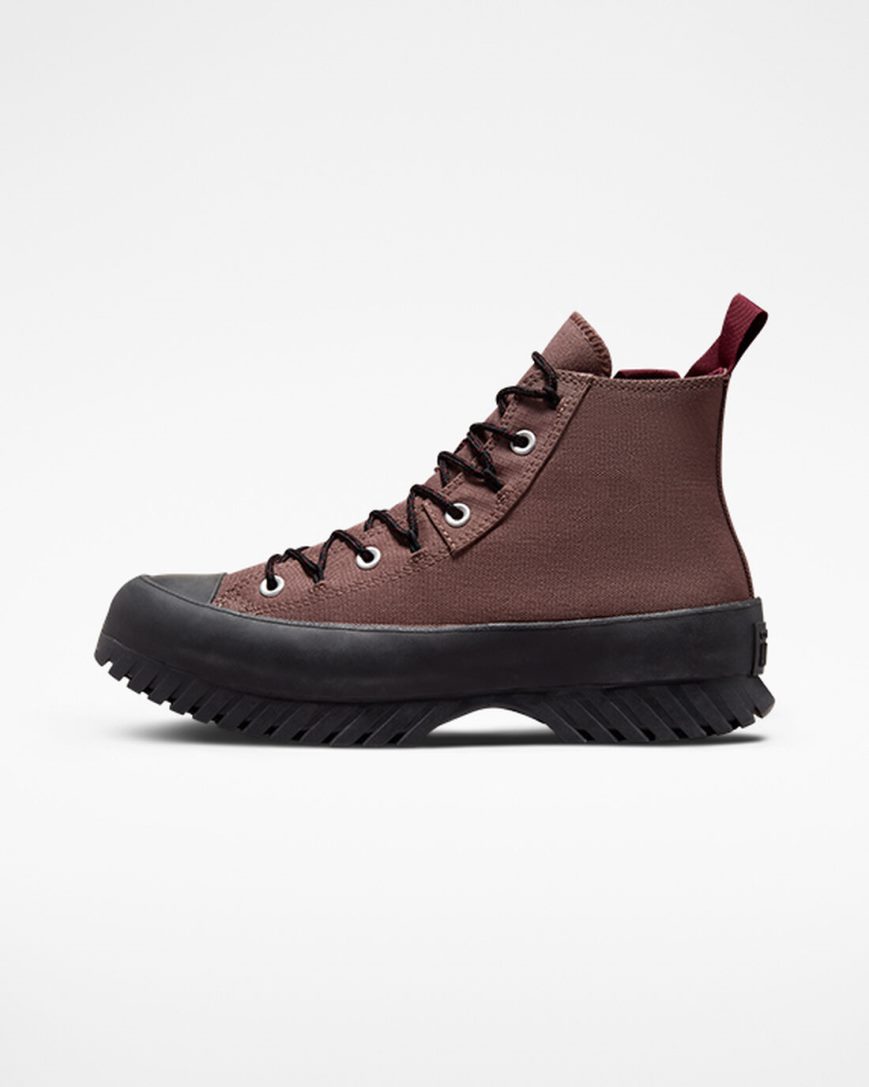 Tenis Converse Chuck Taylor All Star Lugged 2.0 Rugged Basics Cano Alto Feminino Marrom Bordeaux Escuro | PT T0P4795